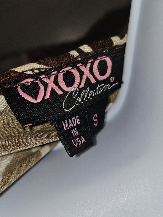 XOXO Leaf Print Deep V Dress SMALL - Picture 5 of 5